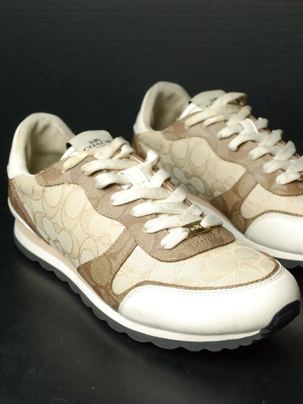 Coach Women's Beige and Brown Sneakers